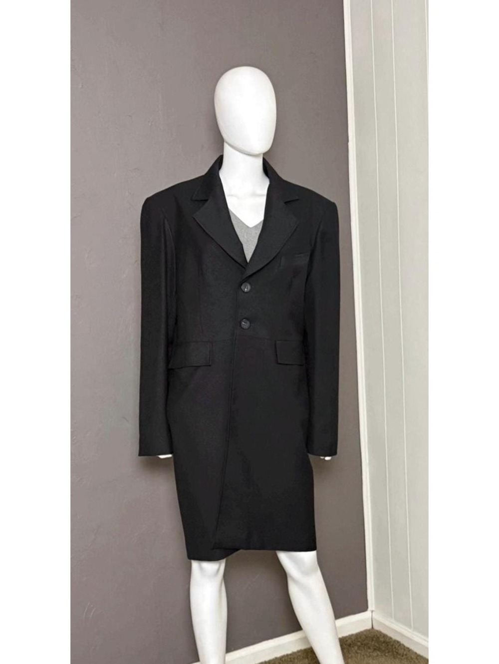 Vintage Black Western Frontier Long Coat from WAH Maker size 38
